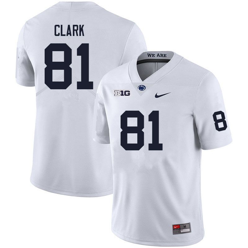 Men #81 Evan Clark Penn State Nittany Lions College Football Jerseys Sale-White
